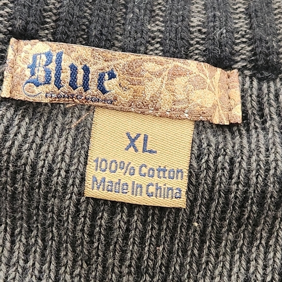 VINTAGE PRONTO UOMO 100% Cotton Black/Gray Cardigan, Mens Medium  ( listing as) - Picture 3 of 4